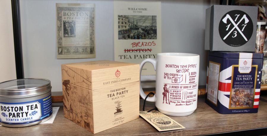 Boston Tea Party shelf