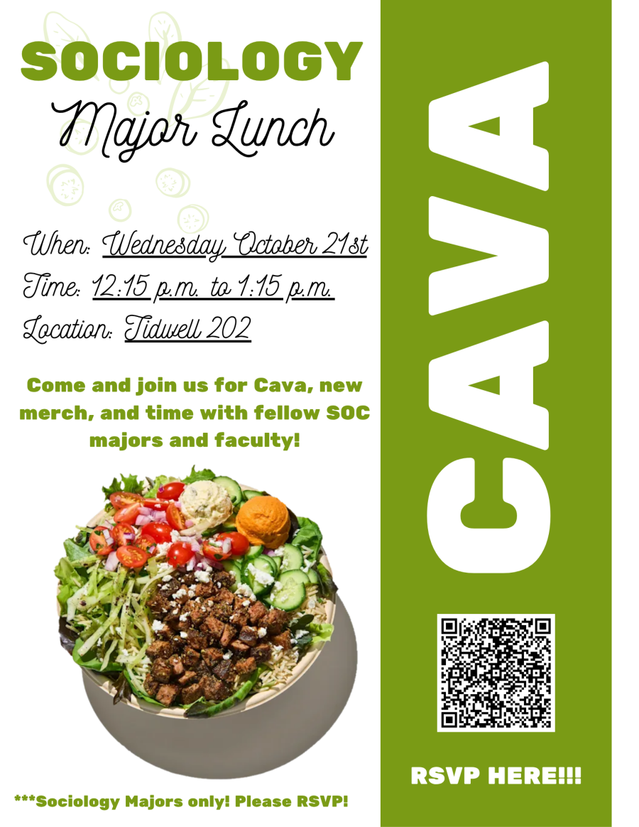 Flyer for Sociology Majors Lunch Break event
