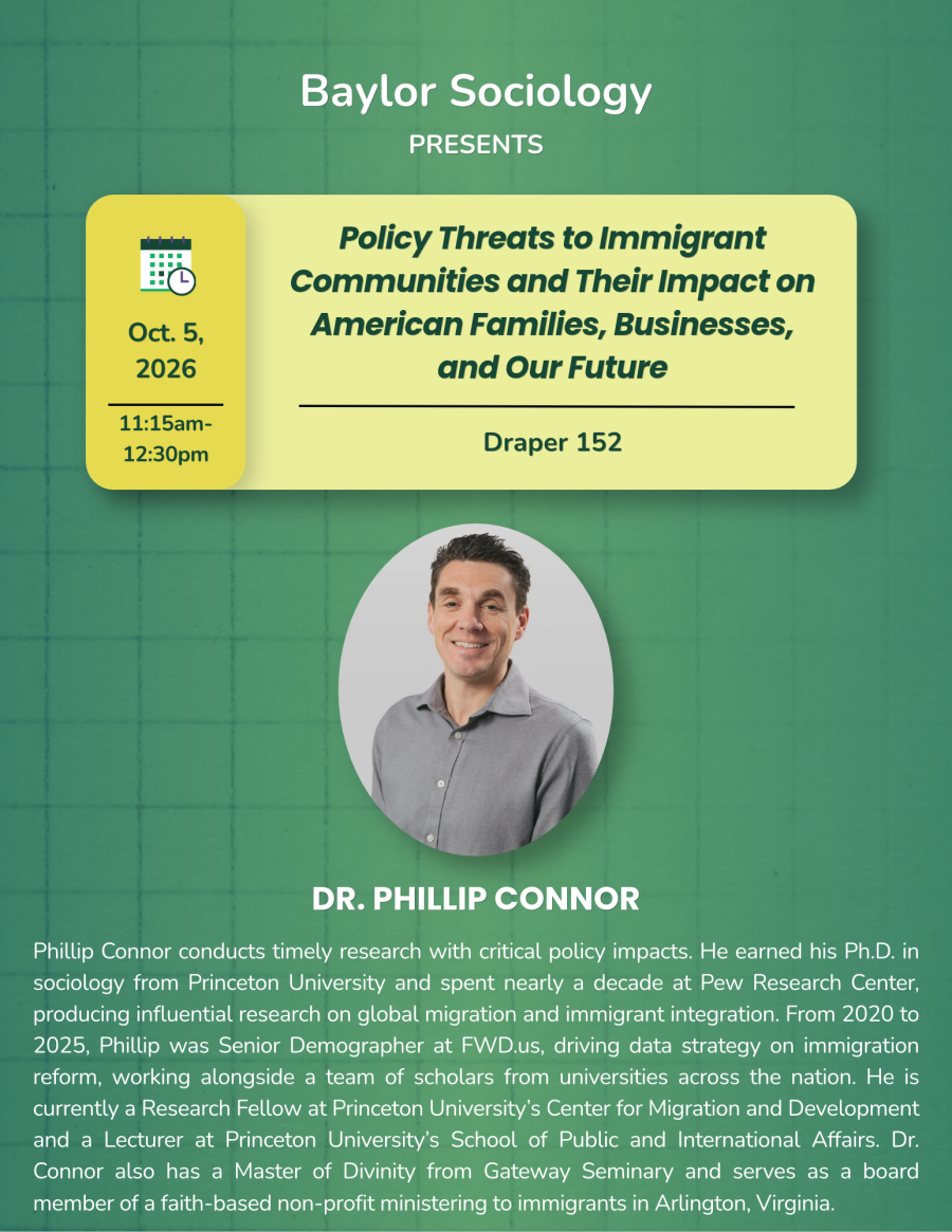 Flyer for talk with Dr. Phillip Connor